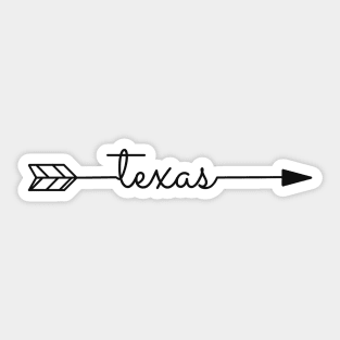 Texas State Arrow In Black Sticker